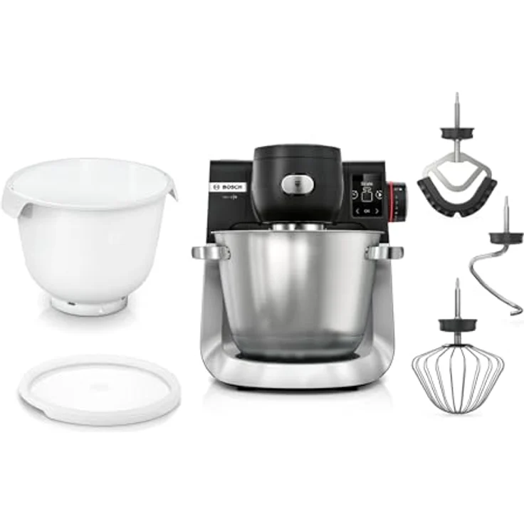 Bosch MUMS6ZS18 Küchenmaschine Serie 6, 2 Schüsseln 5,5 l Edelstahl mit integrierter Waage, 7 Automatikprogrammen und Planetenrührwerk – Bild 1