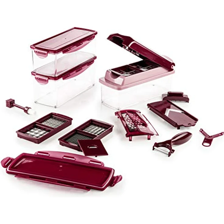 Nicer Dicer Plus 18 Teile dunkelrot – Bild 2