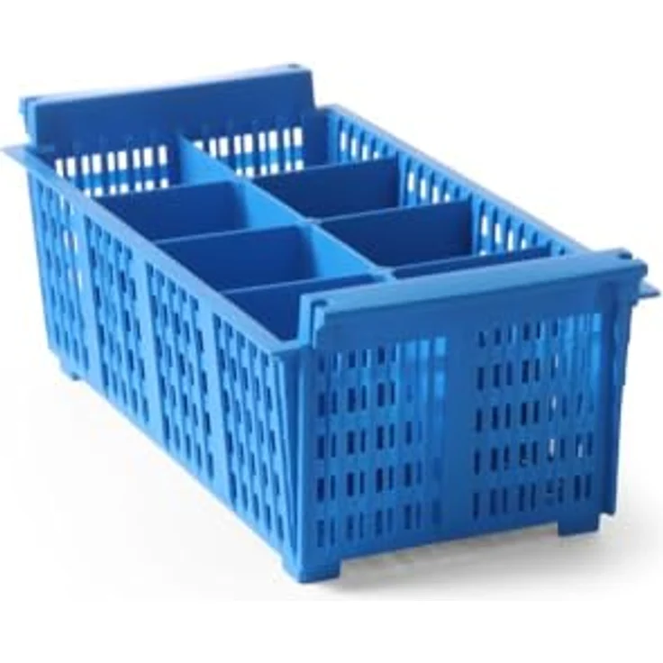 HENDI Besteckkorb für Geschirrspülmaschinen, 8 Fächer mit Griffen, spülmaschinenfest, 425x205x(H)150mm, polyethylenterephthalat, blau – Bild 1