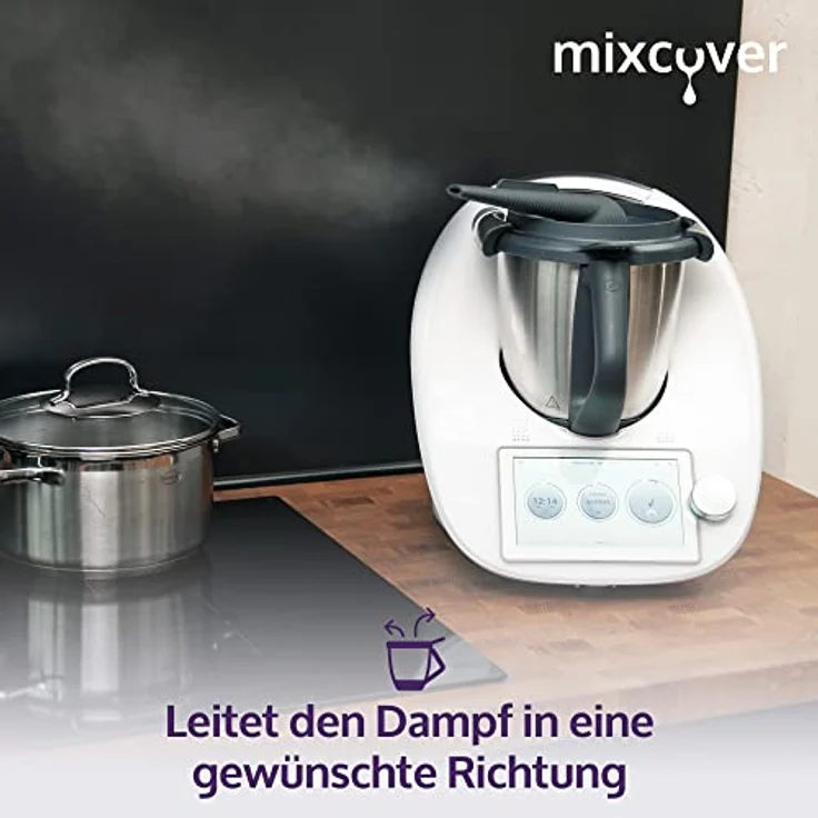mixcover Steamy Dampfumleiter kompatibel mit Thermomix TM6 TM5 TM31 Monsieur Cuisine Connect Monsieur Cuisine Smart Dunstabzug Dampfaufsatz Möbelschutz Dampfumlenk aus Silikon – Bild 2