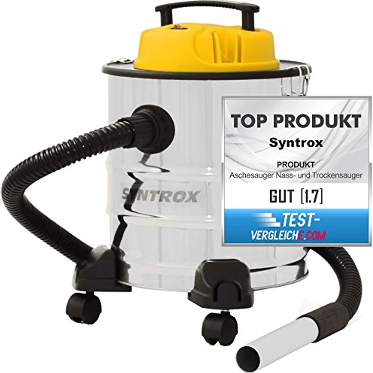 Syntrox Germany 2 in 1 Aschesauger und Staubsauger Edelstahl 20 Liter mit Motor Feinstaubsauger Aschestaubsauger Industriesauger Industriestaubsauger, 1500 Watt max. Power, Hepafiltersystem, Edelstahlbehälter – Bild 1