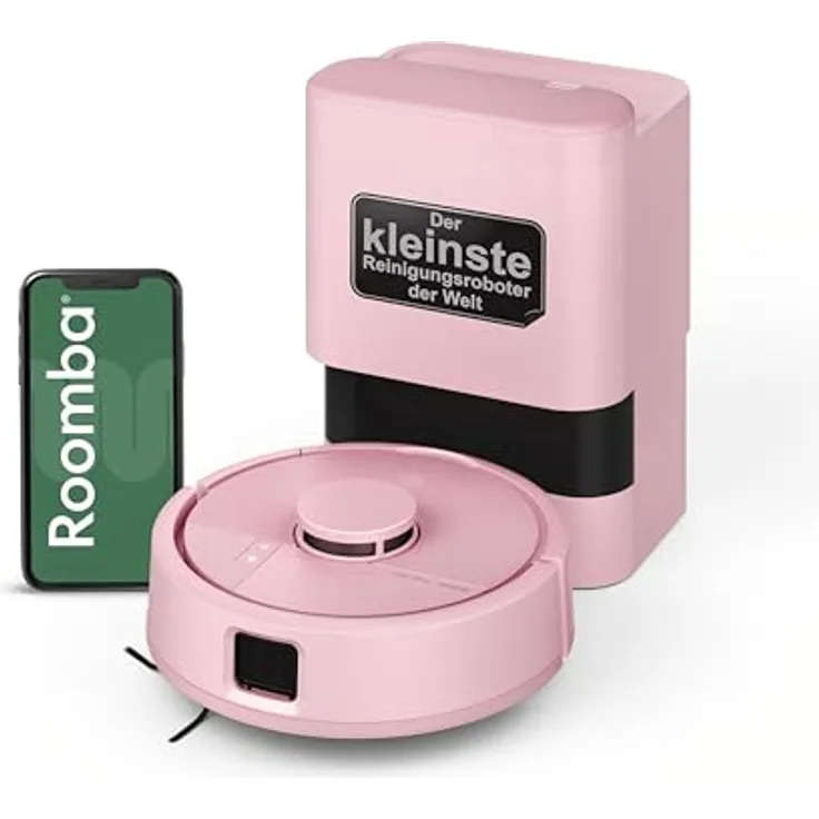 iRobot Roomba® Mini Saug- & Wischroboter, kompakt mit AutoEmpty™ Dock und intensiver Saugleistung, Rosa