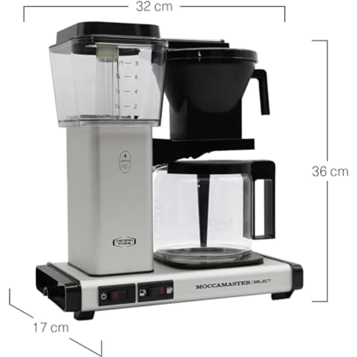 Moccamaster Filter Kaffeemaschine KBG Select, 1.25 Liter, 1520 W, Matt Silver – Bild 2