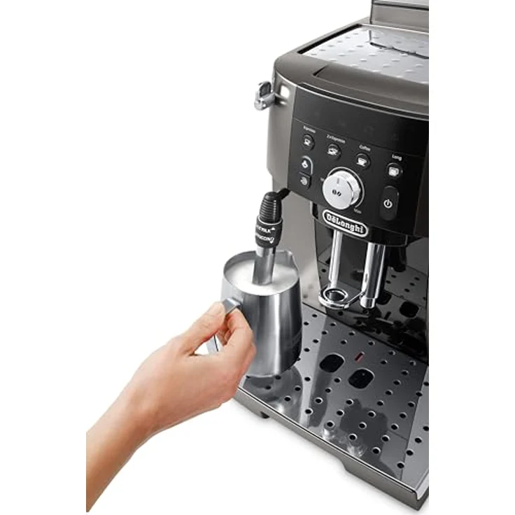 De'Longhi Magnifica S Smart ECAM250.33.TB, Kompakter Bean-to-Cup Kaffeevollautomat mit Milchaufschäumer, 4 One-Touch Rezepte, Titan Schwarz – Bild 2