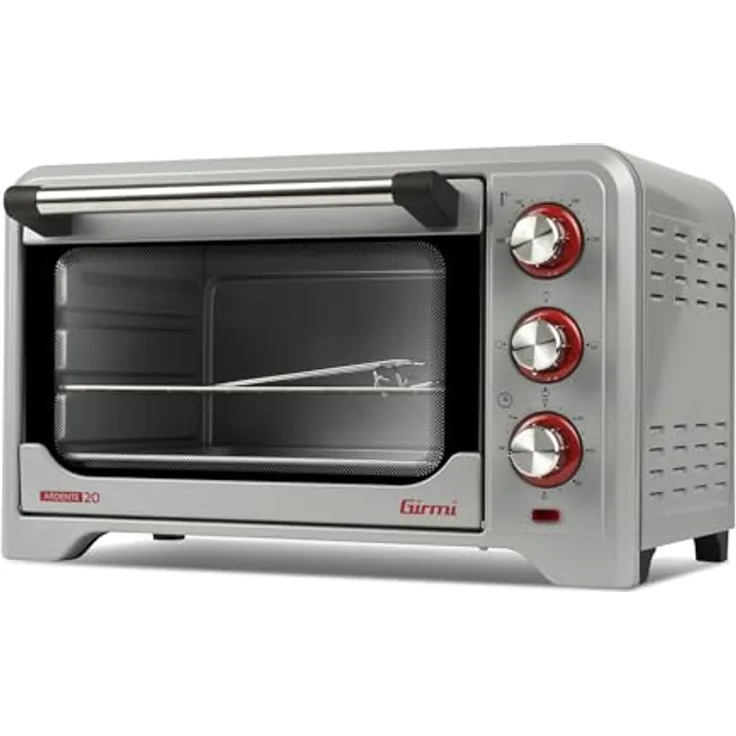Girmi FE20, 20 l Edelstahl Minibackofen, freistehend, Drehregler, Temperaturbereich 100 - 230 °C, Quarzheizung, Silber