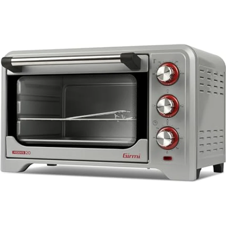Girmi FE20, 20 l Edelstahl Minibackofen, freistehend, Drehregler, Temperaturbereich 100 - 230 °C, Quarzheizung, Silber – Bild 1