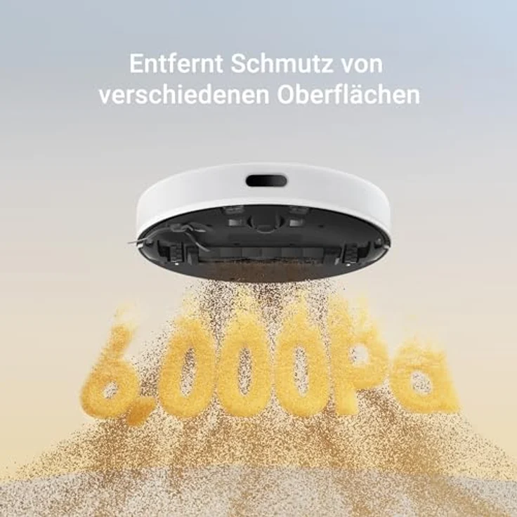 dreame D9 Max Gen2 Staubsaugerroboter, 6000Pa Saugroboter mit Wischfunktion, Bewegliche Bürste, Karten für mehrere Böden, Ideal für Teppiche, Hartböden und Tierhaare, Weiß – Bild 2