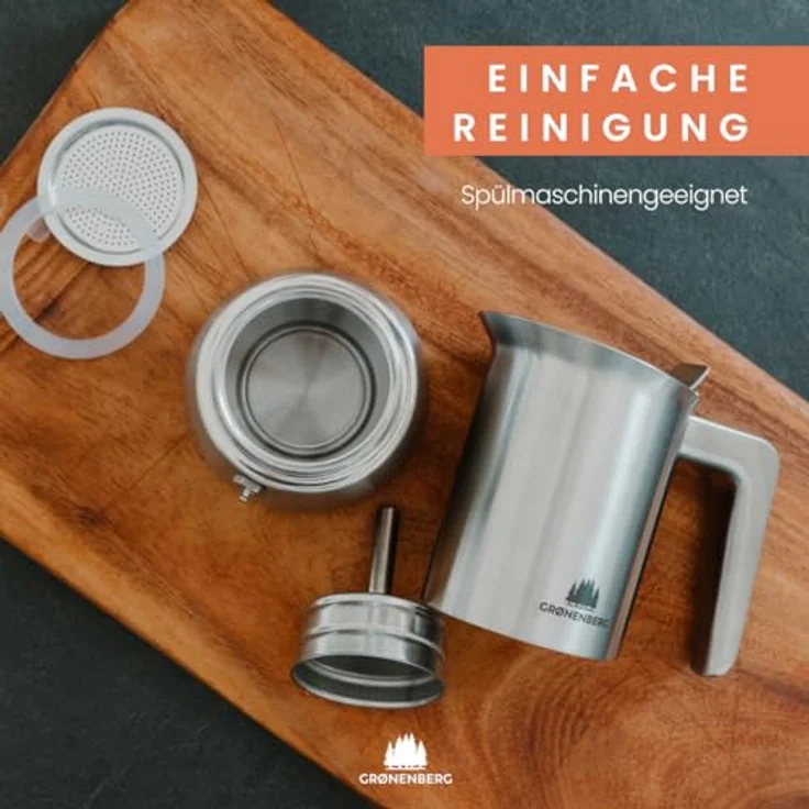 Groenenberg Kaffee Spar Set 6: Manuelle Kaffeemühle + Espressokocher für Induktion aus Edelstahl – Bild 4