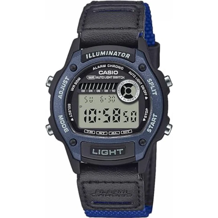 Casio W-220HF-2AVEF, Quarzuhr Alarm-Chrono für Damen und Jugendliche mit schwarz-weißem Kunststoffarmband und anthrazitfarbenem Zifferblatt, mit Stoppuhr und Beleuchtung – Bild 1