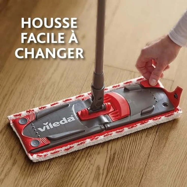 Vileda Ultramax Power Wischer Nachfüllpack, Mikrofaser, Blanc/Rouge, 2in1 Doppelpack für ULTRAMAX-Systeme – Bild 2
