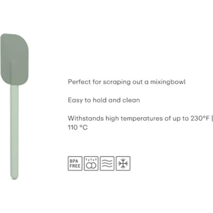 Mepal Teigschaber Chef it, flexibler Spatel aus hitzebeständigem Silikon bis 250°C, 26,7 cm, mikrowellen- und spülmaschinengeeignet, Nordic sage – Bild 3
