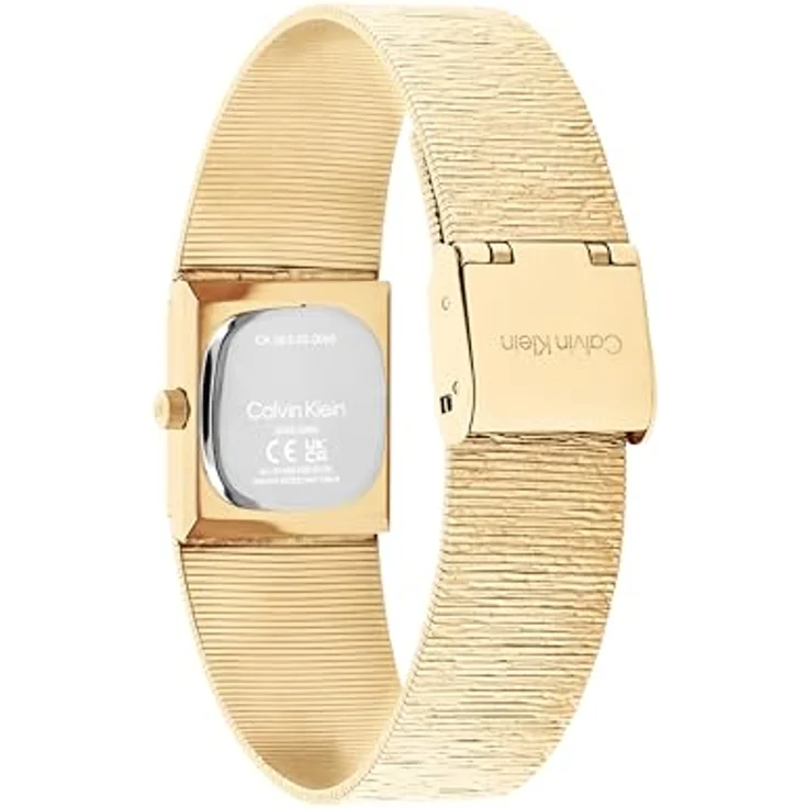 Calvin Klein SOPHISTICATED SQUARE, Zwei-Zeiger-Quarzwerk-Uhr mit goldfarbenem Edelstahlarmband, quadratisches 20-mm-Gehäuse, 3 BAR wasserdicht – Bild 3