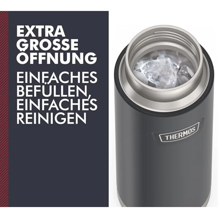 Thermos ICON Isoliertrinkflasche, 0,71l, graphite mat, schwarz, mit Strohhalm, 12h kalt, spülmaschinenfest, BPA-frei, Edelstahl – Bild 3