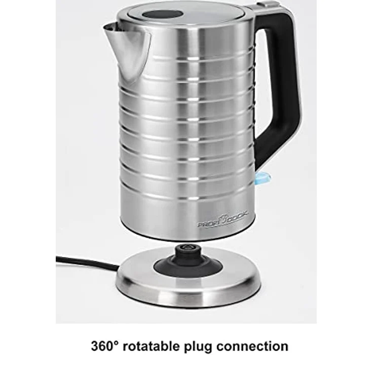 ProfiCook PC-WKS 1119 Wasserkocher mit Wasserstandsanzeige, 1.7 L, 1850-2200 W, inox – Bild 6