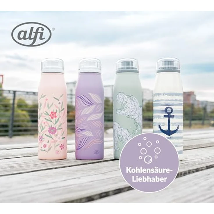 alfi KIDS ISO BOTTLE 500ml, lila pastell, Isoliertrinkflasche für Kinder, aus Edelstahl, absolut dicht mit Drehverschluss, hält 12 Std. heiß und 24 Std. kalt, BPA-frei, für Kohlensäure geeignet – Bild 4