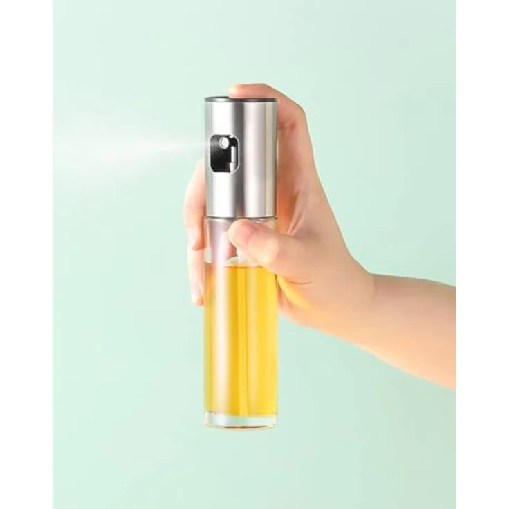 ChioSun Öl Sprayer Flasche, 100ml Edelstahl und Glas, essigspritzender Spender für BBQ, Salat und Kochen, BPA-frei – Bild 2