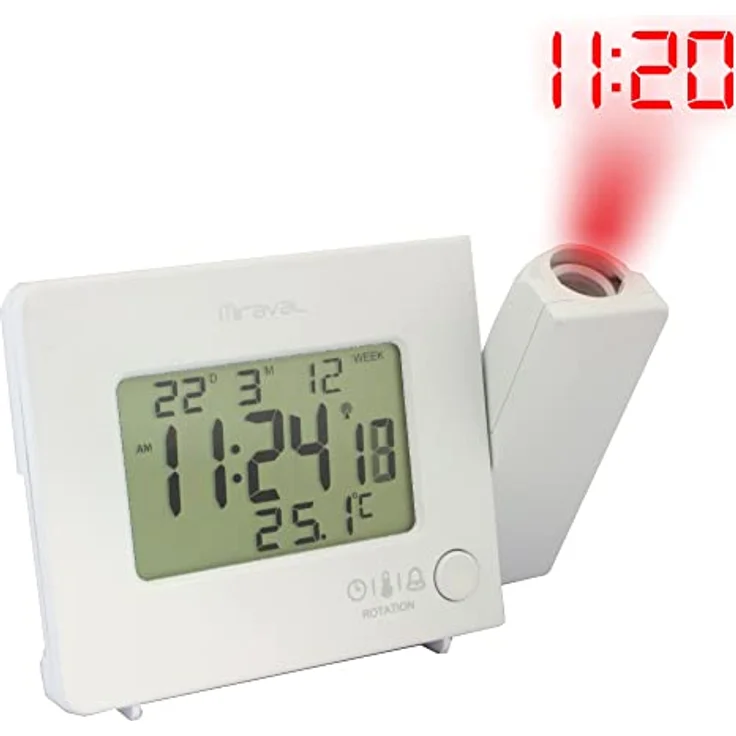 Miraval Funkwecker Miraval Funk-Projektionswecker mit Temperatur Projektion, Snooze, USB-Ladefunktion, Schwarz – Bild 2