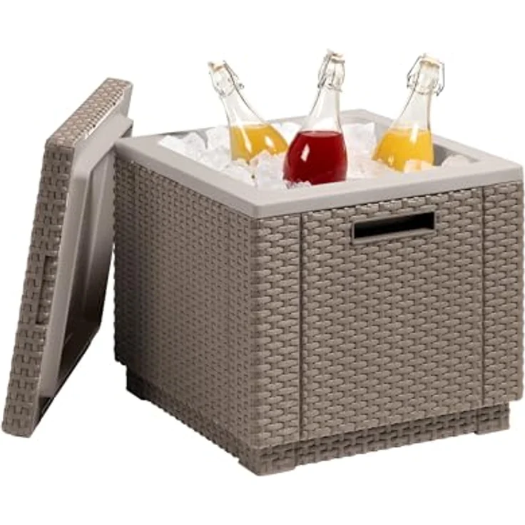 Allibert Beistelltisch-Kühlbox passiv Ice Cube 40 Liter, cappuccino – Bild 2