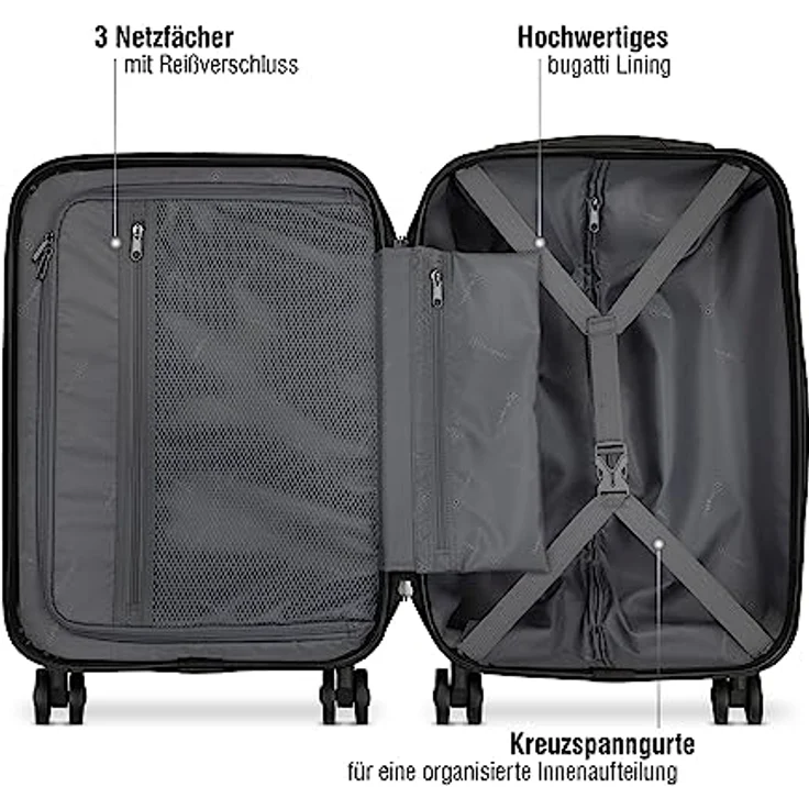 bugatti Lima Hartschalenkoffer 58x38x23,5 cm, 33,8L, 4-Rollen mit TSA-Schloss, Bronze – Bild 3