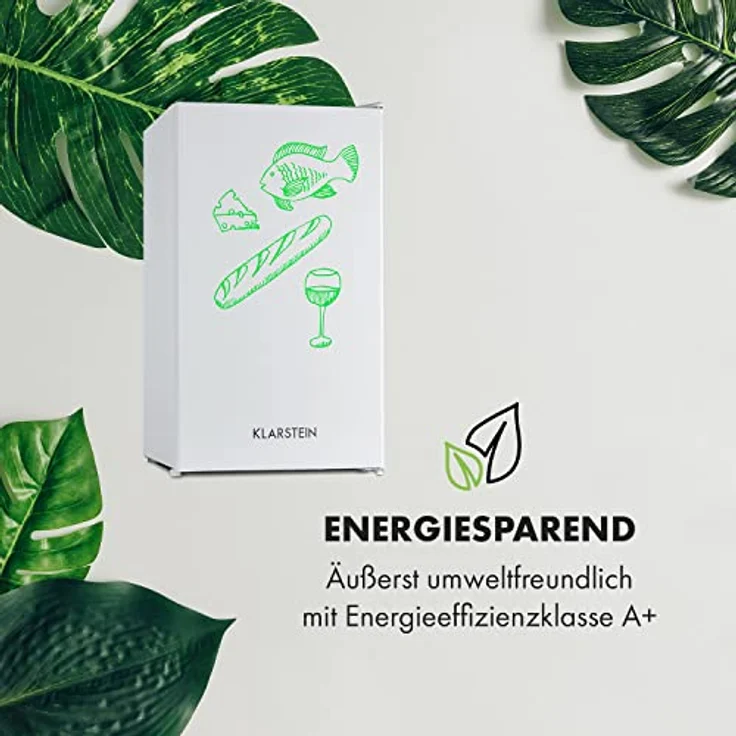 Klarstein Spitzbergen Uni, Kühlschrank mit beschreibbarer Tür, Gefrierfach und 90 l, Weiß – Bild 4