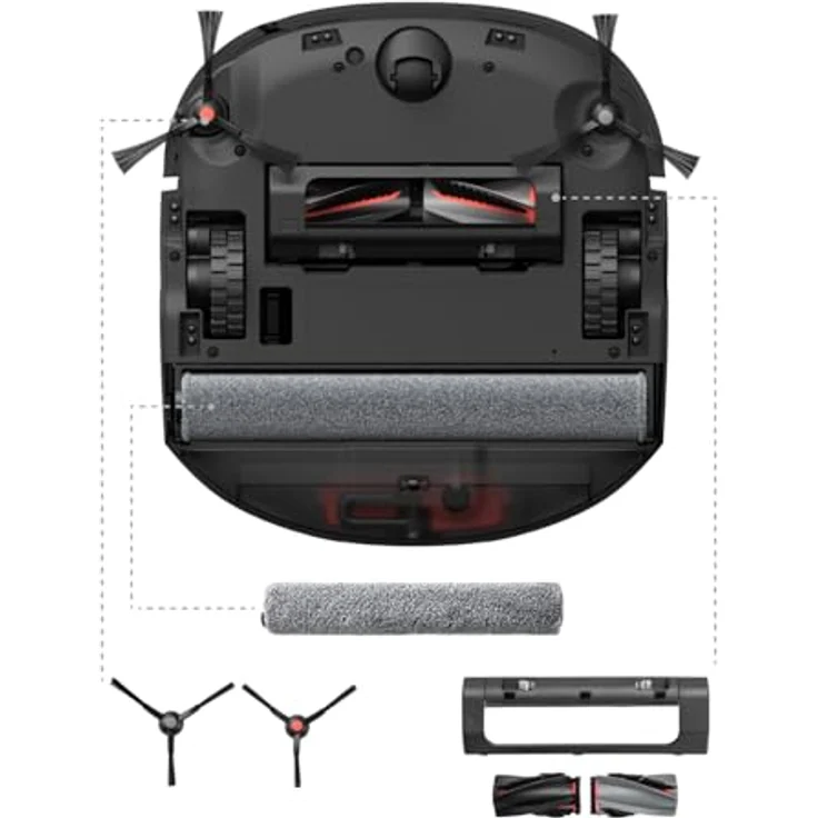 eufy Zubehörset für Saugroboter E25/E28, 2x Seitenbürsten, Rollbürste, Luftfilter, Schmutzwassertank-Filter, inkl. 3 Staubbeutel – Bild 4