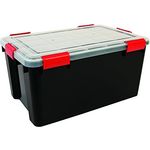 1 x 50 Liter Große weathertight luftdicht schwarz/transparent Kunststoff feuchten Bereich Dry Aufbewahrungsbox. 59 cm x 39 cm x 29 cm – hermetisch versiegelt abnehmbarer Deckel.