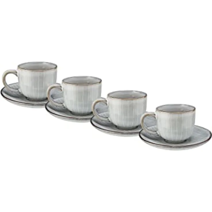 BUTLERS HENLEY 4x Espressotasse mit Untertasse 90ml