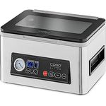 CASO VacuChef 50 - Kammervakuumierer aus Edelstahl, 70 l/min, 4 Kammervolumen, doppelte Schweißnaht (je 2mm), Marinierfunktion, inkl. 30 Siegelrandbeutel, Ersatzdichtung und Vakuumierschlauch, 1416