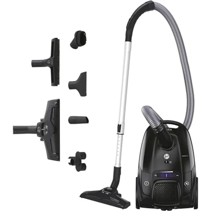 Hoover Telios TXLZ72HM, Bodenstaubsauger für Hartböden & Teppiche, leise 69dBA, 3,5L Staubbeutel, EPA12-Filter, Parkettdüse, integriertes Zubehör, 9,6m Arbeitsradius