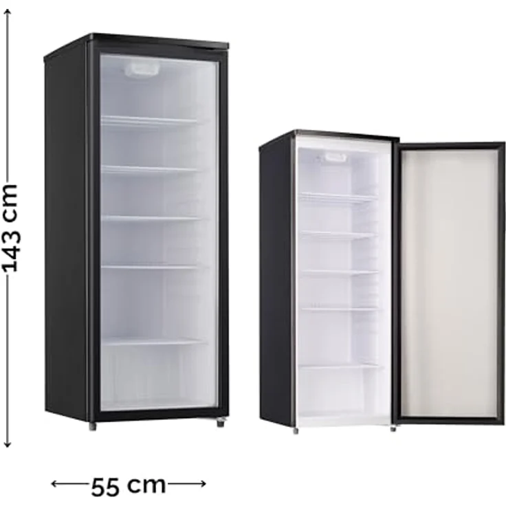 PKM Getränkekühlschrank GKS255B, schwarzer Flaschenkühlschrank mit 256 Liter Nutzinhalt – Bild 2