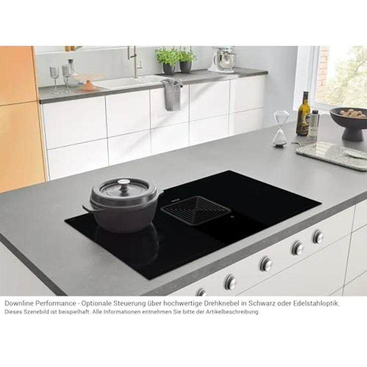 Berbel Downline Performance BKA 83 DLP, Induktionskochfeld mit integriertem Dunstabzug, Abluft-Set DL 1100063, 9 Leistungsstufen, Boosterfunktion, Edelstahloptik – Bild 5