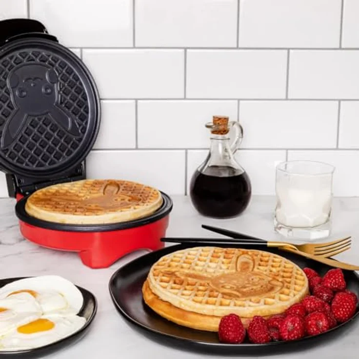 Uncanny Brands Pokemon Pikachu Waffeleisen, mit Pikachu-Motiv für kreative Waffeln – Bild 4