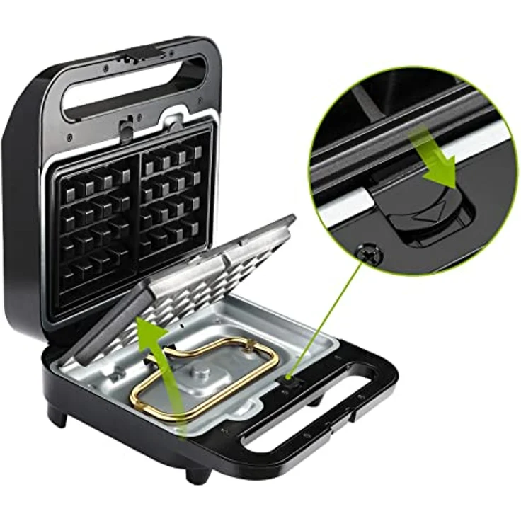 monzana 3in1 XXL Sandwichmaker MZ7030 Sandwichtoaster Sandwichgrill 1000W Antihaftbeschichtung BPA frei – Bild 4