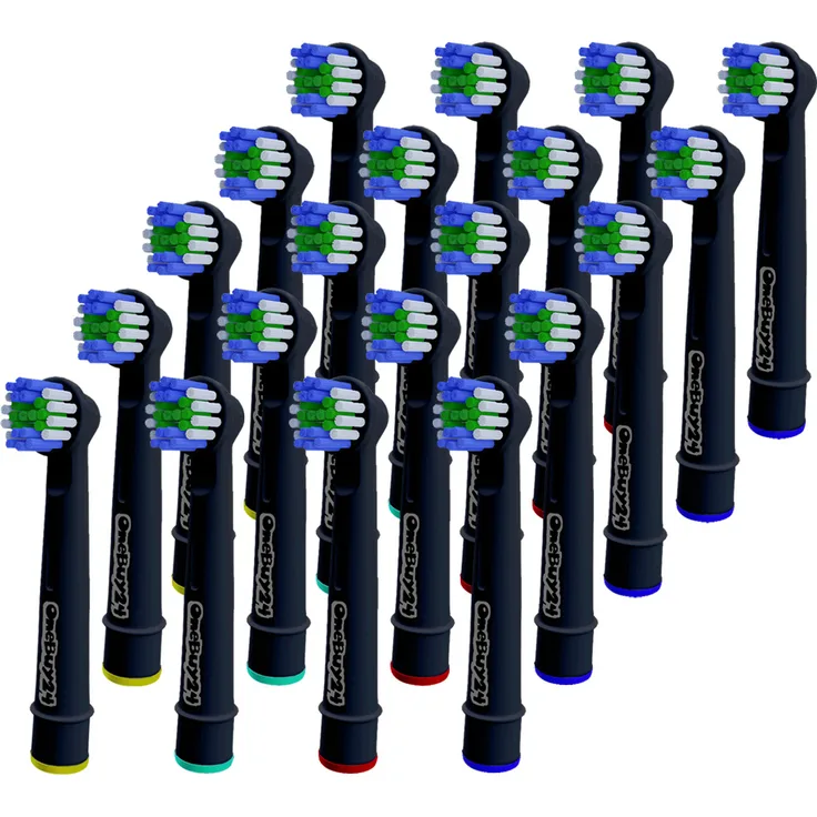 OneBuy24 20 Stück Aufsteckbürsten kompatibel für Oral-B Ersatzbürsten Bürstenköpfe Precision Clean SCHWARZ