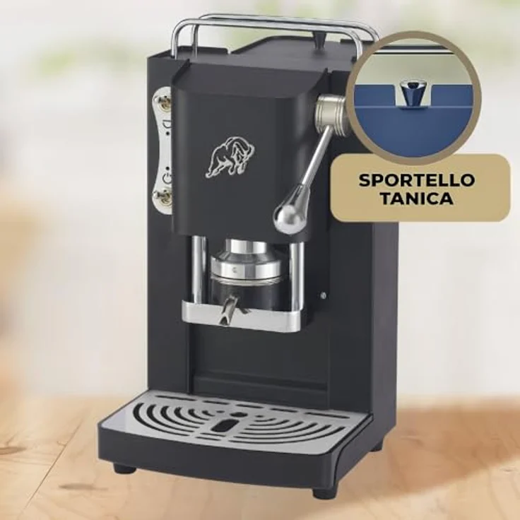 Faber Pro Essential Chrom, ESE Pad Espressomaschine mit erhöhtem Auslauf und Wassertank aus Glas, Schwarz Chrom – Bild 4