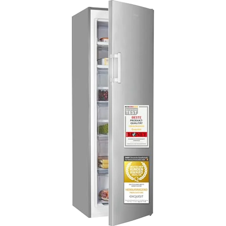 Exquisit Gefrierschrank GS5271-NF-H-040D, 204 Liter, NoFrost, 4-Sterne, leise mit 39 dB, elektronischer Bedienung, wechselbarer Türanschlag: Tests, Infos & Preisvergleich
