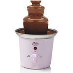 Bestron Schokoladenbrunnen mit 3 Etagen, kleiner Schokobrunnen mit Warmhaltefunktion, 60 Watt, Farbe: Rosa