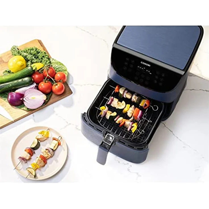 COSORI CP 158-RXL Heißluftfritteuse, 1700 Watt, 5,5 Liter, ohne Fett, Thermostat, 11 Programme, 60 Min. Timer, Kunststoff, Metall, blau – Bild 3