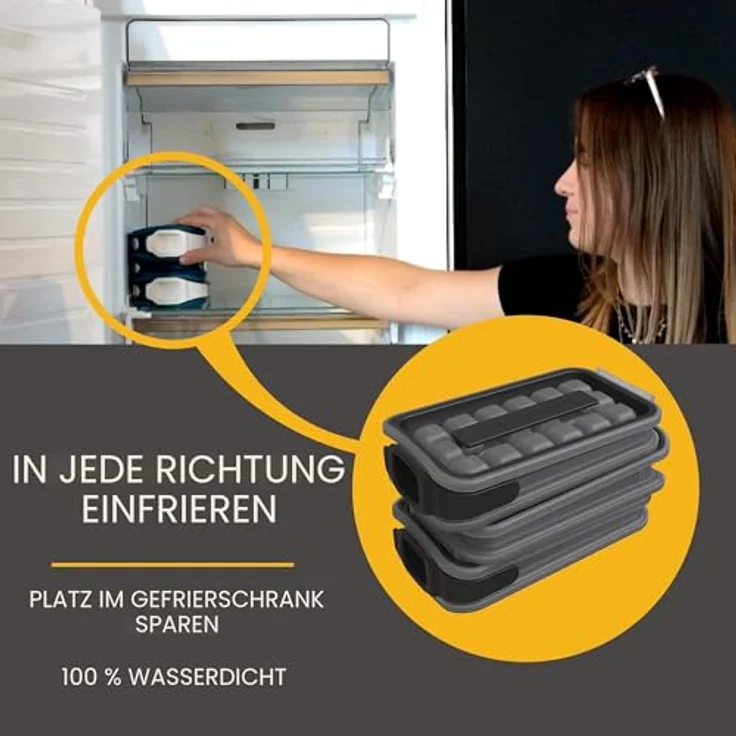 ICEBREAKER POP 2.0 Eiswürfelform mit Deckel, hygienischer und innovativer Unterschrankbehälter für bis zu 54 Eiswürfel pro Tag, auslaufsicher und perfekt für Picknick und Camping – Bild 4