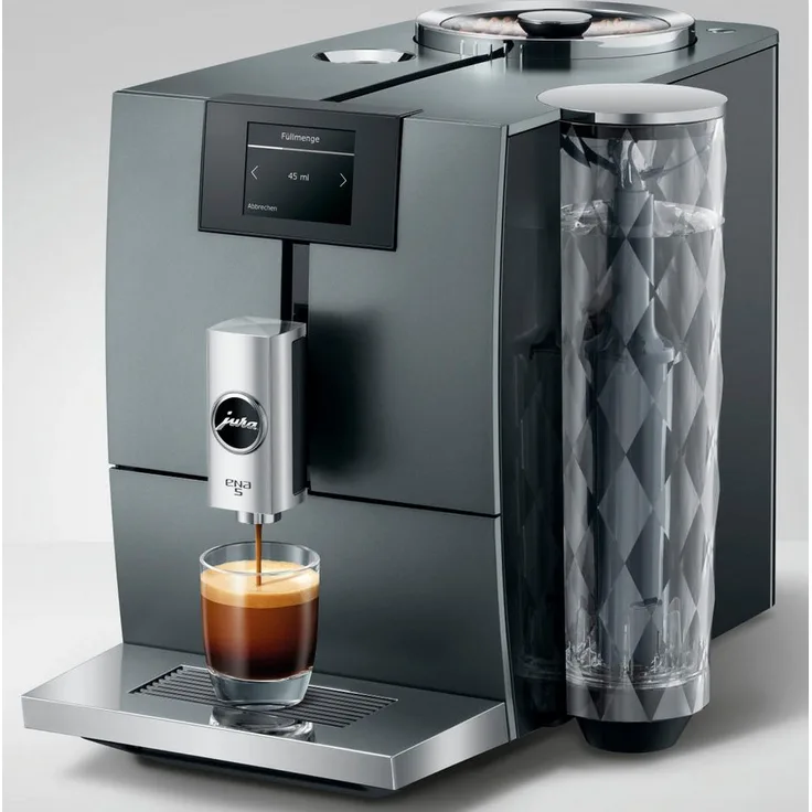 JURA Kaffeevollautomat 15696 ENA 5 Night Inox (EA), Stilvoller Vollautomat mit Light Brew-Funktion, kompaktes Format