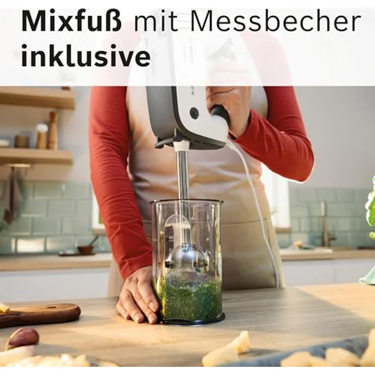 Bosch Hausgeräte Handrührer, ErgoMixx, 750 W, Weiß, grau, MFQ37470, Handmixer, Grau, Weiss – Bild 5