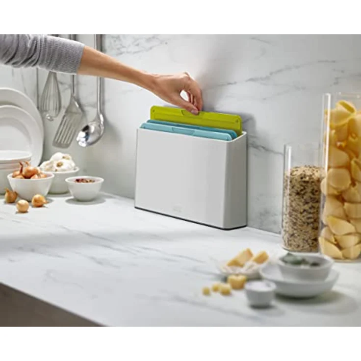 Joseph Joseph Duo 3-teiliges, farbcodiertes Schneidebrett-Set mit schlankem Etui für eine organisierte Aufbewahrung, Opal – Bild 3