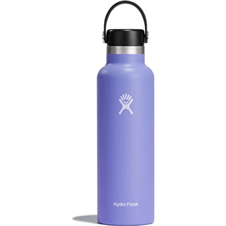 HYDRO FLASK - Trinkflasche 621ml (21oz) - Isolierte Wasserflasche aus Edelstahl - Sportflasche mit auslaufsicherem Flex Deckel & Gurt - Thermoflasche Spülmaschinenfest - Kleine Öffnung - Lupine – Bild 1