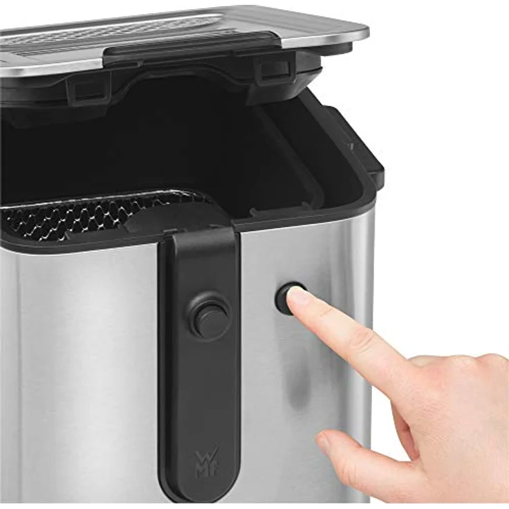 WMF 3200001143 Fritteuse, 1000W, Drehregler, schwarz, Edelstahl, 1 L Volumen, mit wenig Öl – Bild 6