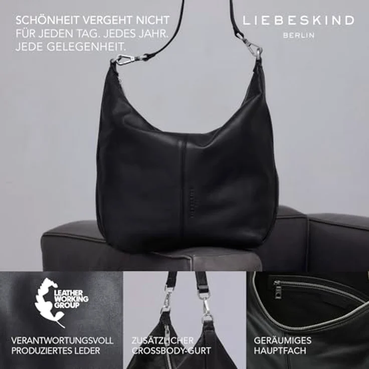 Liebeskind Paris Umhängetasche M, 100% Leder, 40 cm, blau – Bild 3