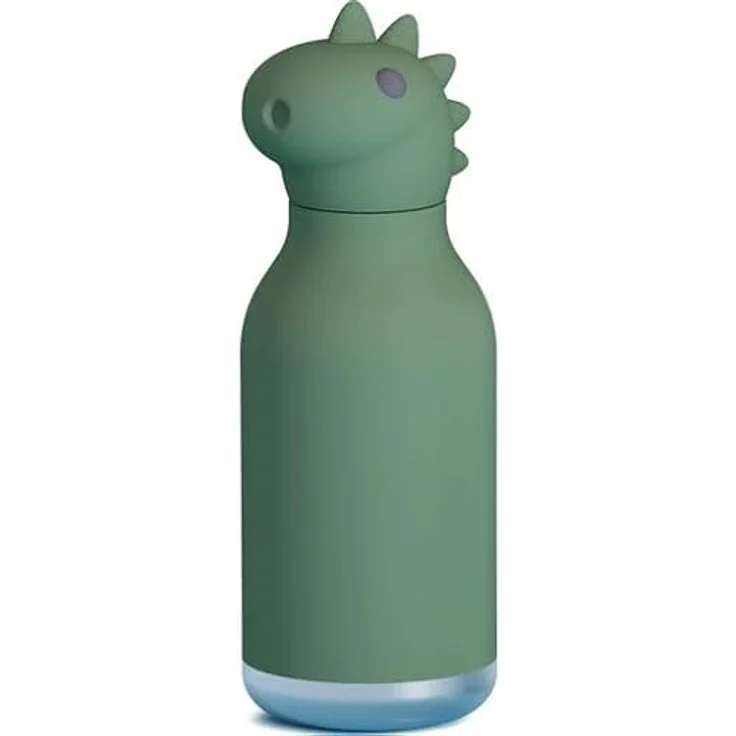 Asobu Bestie Dinosaurier-Wasserflasche, isolierte Edelstahl-Trinkflasche mit Silikon-Strohhalm, 460 ml, auslaufsicher, BPA-frei – Bild 1