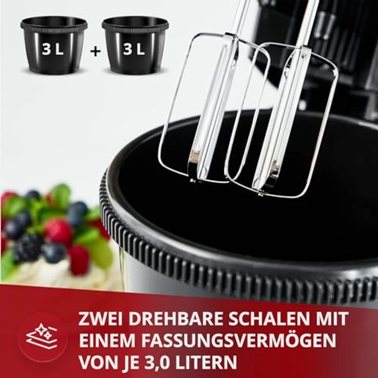 MPM Mikser ręczny MPM MMR-22Z/C z dwiema misami czarny, Handmixer, Schwarz – Bild 2