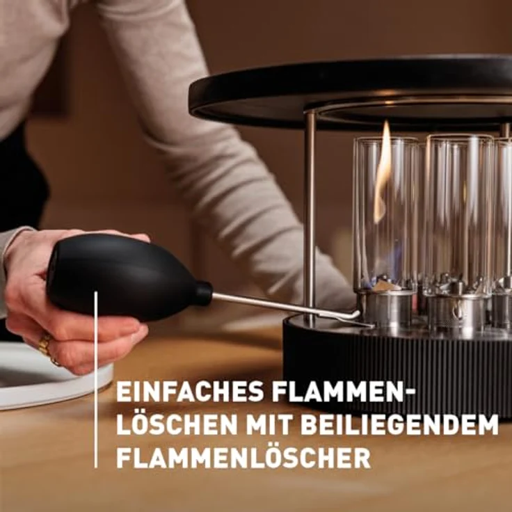 höfats CIRCLE 35 Tischgrill, Indoor & Outdoor Bioethanol Planchagrill mit flexibler Temperaturkontrolle und emaillierter Gusseisen-Grillplatte – Bild 8