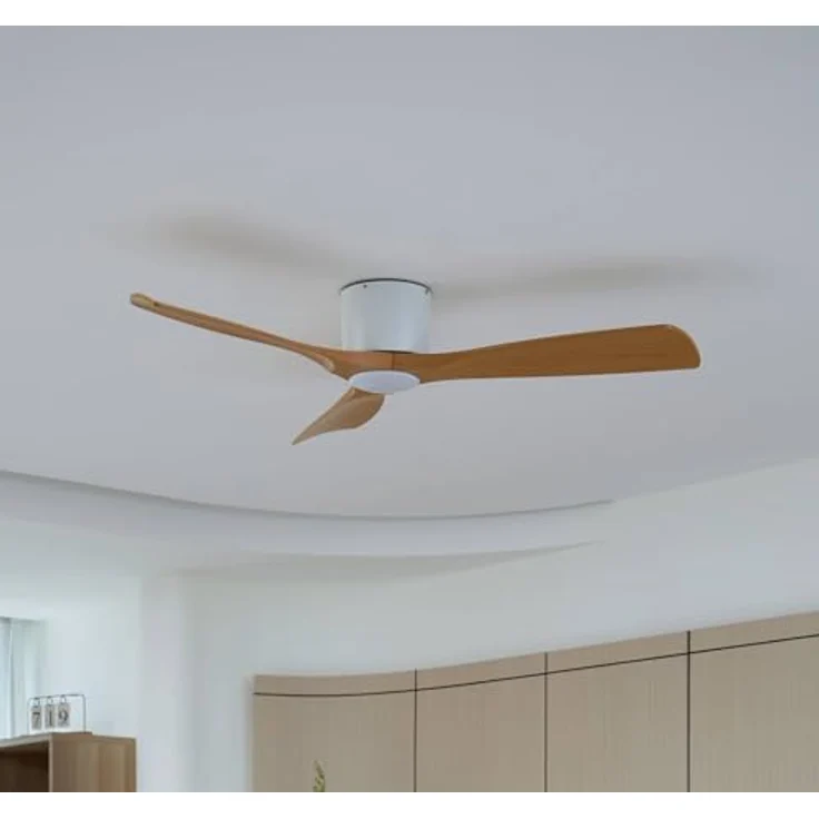 Lucande Moneno 10022123, LED-Deckenventilator mit dimmbarer Leselampe, Weiß, 1-flammig, Metall, inkl. Fernbedienung, für Räume bis 15 m² – Bild 2