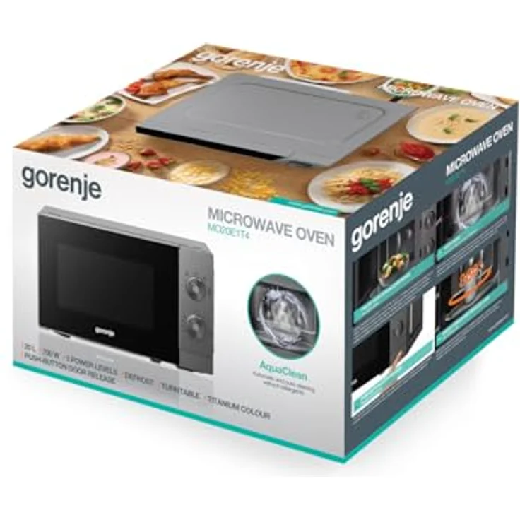 GORENJE Mikrowelle G20A2, 20 l mit AquaClean, Auftaufunktion und 5 Leistungsstufen, grau – Bild 4